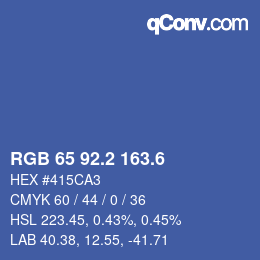カラーコード: RGB 65 92.2 163.6 | qconv.com
