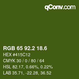 カラーコード: RGB 65 92.2 18.6 | qconv.com