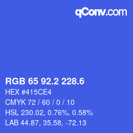 カラーコード: RGB 65 92.2 228.6 | qconv.com
