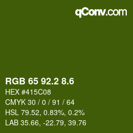 カラーコード: RGB 65 92.2 8.6 | qconv.com