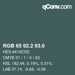 カラーコード: RGB 65 92.2 93.6 | qconv.com