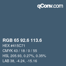 カラーコード: RGB 65 92.6 113.6 | qconv.com