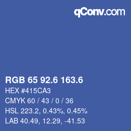 カラーコード: RGB 65 92.6 163.6 | qconv.com