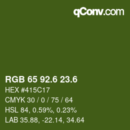 カラーコード: RGB 65 92.6 23.6 | qconv.com