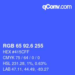 カラーコード: RGB 65 92.6 255 | qconv.com