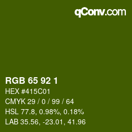 カラーコード: RGB 65 92 1 | qconv.com