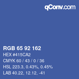 カラーコード: RGB 65 92 162 | qconv.com