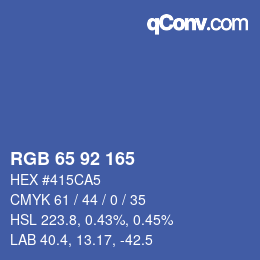 カラーコード: RGB 65 92 165 | qconv.com