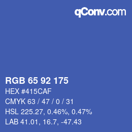 カラーコード: RGB 65 92 175 | qconv.com