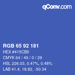 颜色代码: RGB 65 92 181 | qconv.com