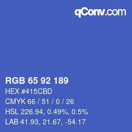 カラーコード: RGB 65 92 189 | qconv.com