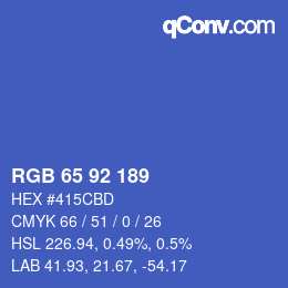 Color code: RGB 65 92 189 | qconv.com