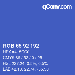 カラーコード: RGB 65 92 192 | qconv.com