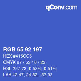 カラーコード: RGB 65 92 197 | qconv.com