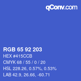 カラーコード: RGB 65 92 203 | qconv.com