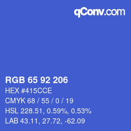 颜色代码: RGB 65 92 206 | qconv.com
