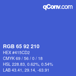 カラーコード: RGB 65 92 210 | qconv.com