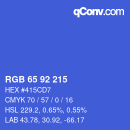 カラーコード: RGB 65 92 215 | qconv.com
