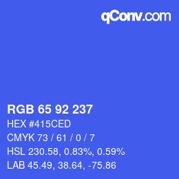 カラーコード: RGB 65 92 237 | qconv.com