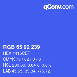 カラーコード: RGB 65 92 239 | qconv.com