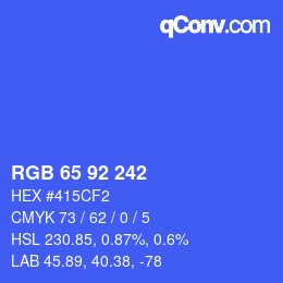 カラーコード: RGB 65 92 242 | qconv.com