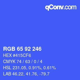 颜色代码: RGB 65 92 246 | qconv.com