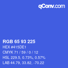 颜色代码: RGB 65 93 225 | qconv.com
