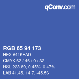 Color code: RGB 65 94 173 | qconv.com