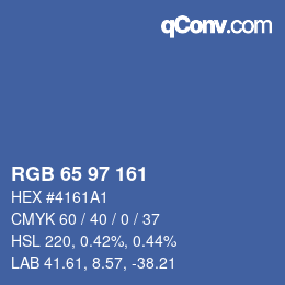 颜色代码: RGB 65 97 161 | qconv.com