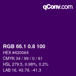 カラーコード: RGB 66.1 0.8 100 | qconv.com