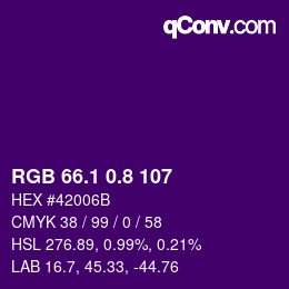 カラーコード: RGB 66.1 0.8 107 | qconv.com