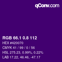 カラーコード: RGB 66.1 0.8 112 | qconv.com