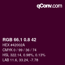カラーコード: RGB 66.1 0.8 42 | qconv.com