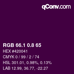 カラーコード: RGB 66.1 0.8 65 | qconv.com
