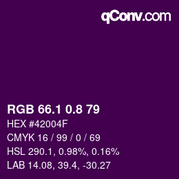 カラーコード: RGB 66.1 0.8 79 | qconv.com
