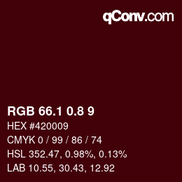 カラーコード: RGB 66.1 0.8 9 | qconv.com