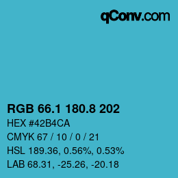 Color code: RGB 66.1 180.8 202 | qconv.com