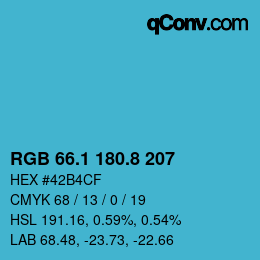 Color code: RGB 66.1 180.8 207 | qconv.com