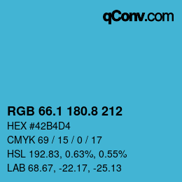 Color code: RGB 66.1 180.8 212 | qconv.com