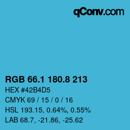 Farbcode: RGB 66.1 180.8 213 | qconv.com