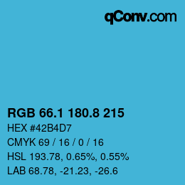 カラーコード: RGB 66.1 180.8 215 | qconv.com