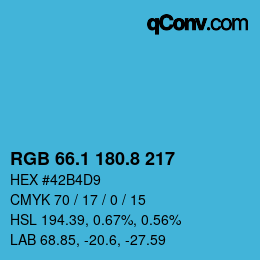 Color code: RGB 66.1 180.8 217 | qconv.com