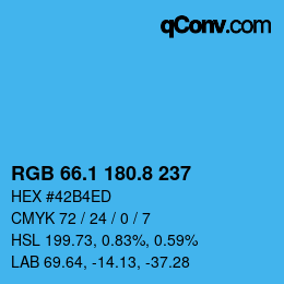 Color code: RGB 66.1 180.8 237 | qconv.com