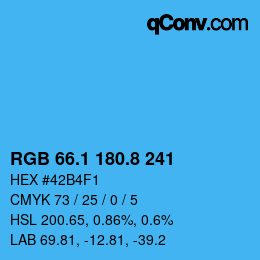Color code: RGB 66.1 180.8 241 | qconv.com