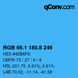 Color code: RGB 66.1 180.8 246 | qconv.com