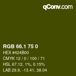 カラーコード: RGB 66.1 75 0 | qconv.com
