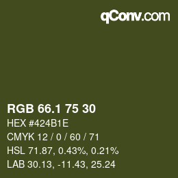 カラーコード: RGB 66.1 75 30 | qconv.com