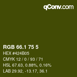 カラーコード: RGB 66.1 75 5 | qconv.com