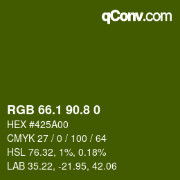 カラーコード: RGB 66.1 90.8 0 | qconv.com