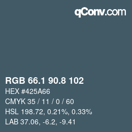 Color code: RGB 66.1 90.8 102 | qconv.com